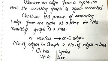 #16 Graph Theory: Theorems on Trees-Any connected graph with n vertices and n-1 edges is a tree
