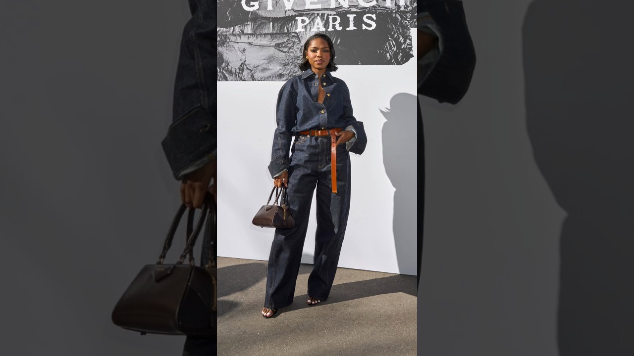Ryan Destiny Chić Denim Look @ Givenchy PFW25 Show 