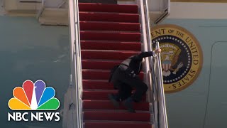 Watch: Biden Stumbles As He Boards Air Force One | NBC News NOW