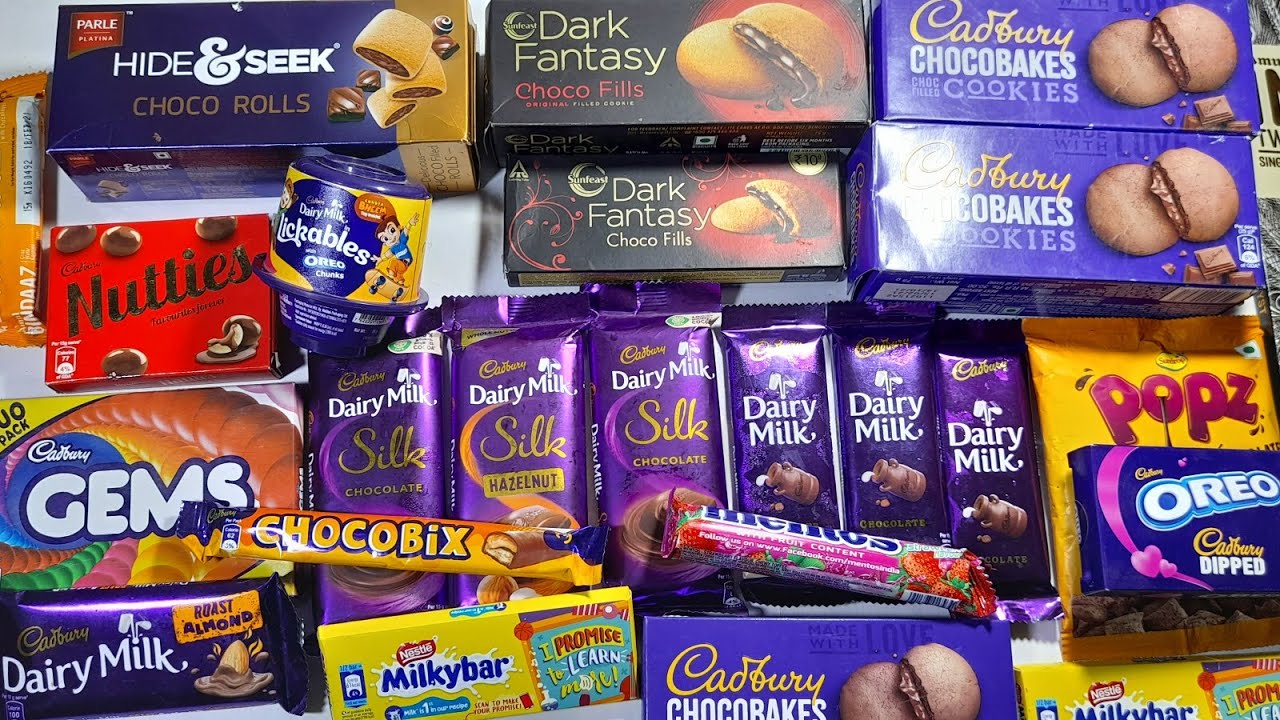 Some Lots Of Chocolates And Candies Opening