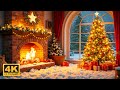 Calming Christmas Music 🎄🔥 Cozy Winter Ambience with Gentle Snow &amp; Fireplace Glow