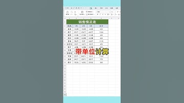 带单位数据求和！#excel #wps #文员 #0基础学电脑 #表格
