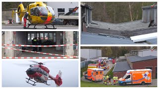 2024 03 28 - 2X Rettungshubschrauber - Zwei Arbeiter Durch Hallendach Gestürzt Gevelsberg