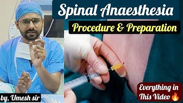 Spinal Anaesthesia Procedure | Spinal Anesthesia Preparation | Spinal Anesthesia#@Umeshsir405