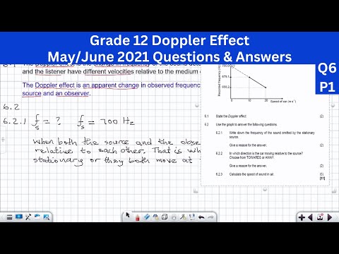 Doppler Effect Grade 12 Physical Sciences May/June 2021 Past Paper Memo - Q6 P1 [DBE]