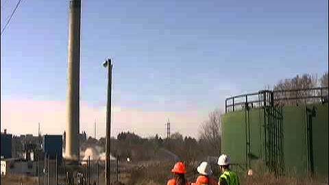 Ohio Edison tower demo fails, falls wrong way