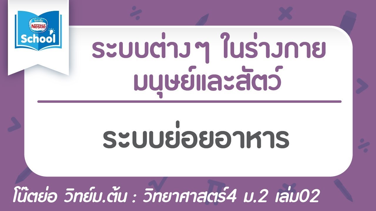 ความสำคัญของระบบย่อยอาหาร New 2.1 ระบบย่อยอาหาร