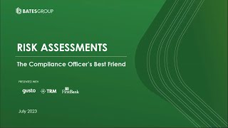 Risk Assessments - The Compliance Officer's Best Friend (Webinar)