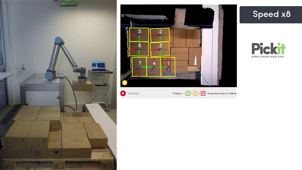 Unloading a pallet with Pickit 3D and a Universal Robots UR10 - YouTube