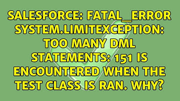 FATAL_ERROR System.LimitException: Too many DML statements: 151 is encountered when the test...
