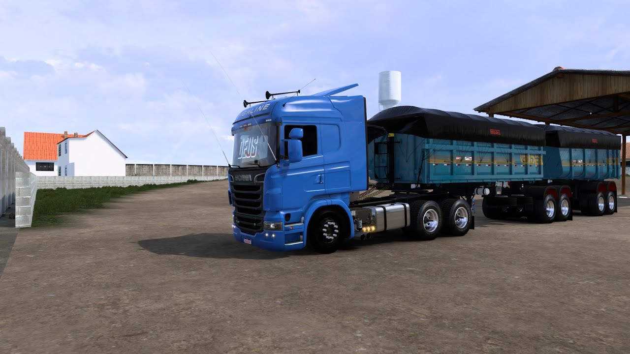 Viagem com A Scania Highline Super Qualificada.  Rodo Caçamba 69t de terra. Euro Truck Simulator 2