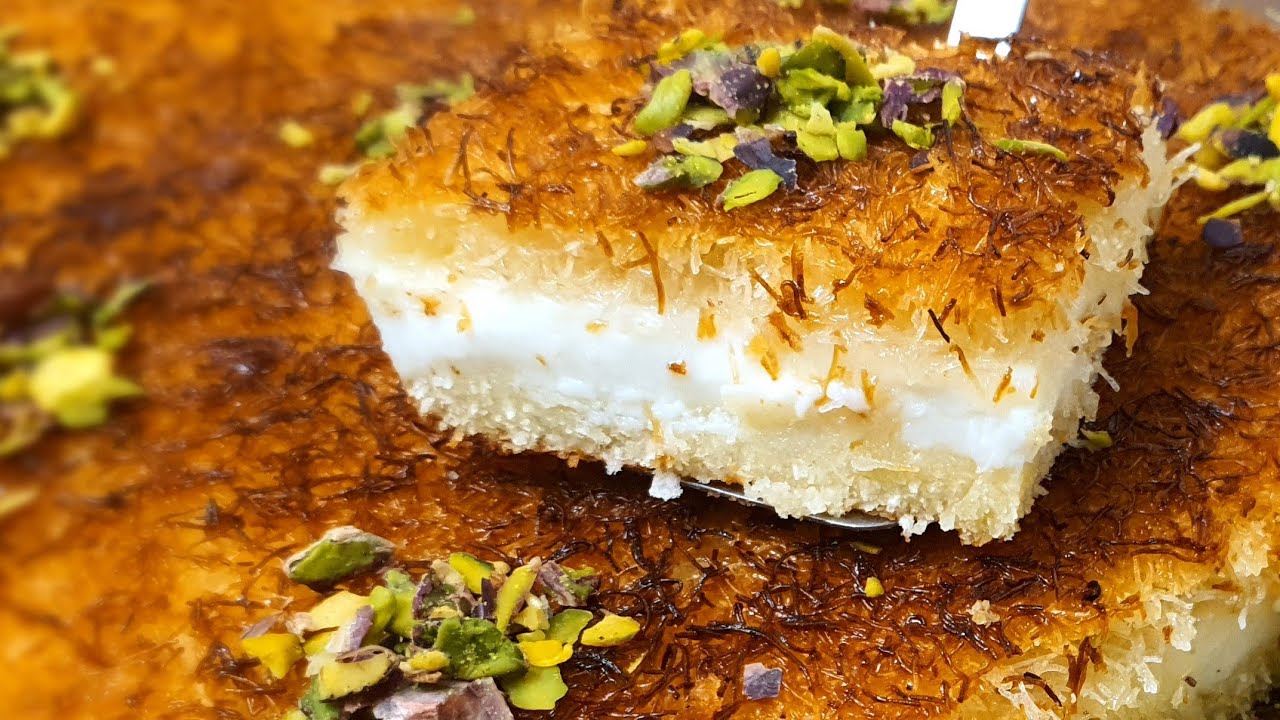بسبوسة بالقشطة والكنافة / وصفة لذيذة جداً #شيف_نبيل
