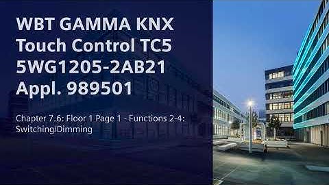 7.6 Siemens KNX Touch Control Panel TC5: Sample Project - Switching and Dimming