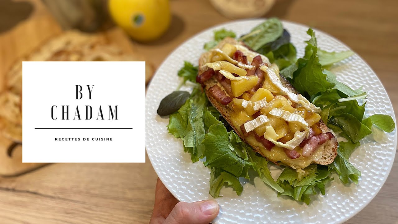 Tartines au Camembert, Pommes et Lardons