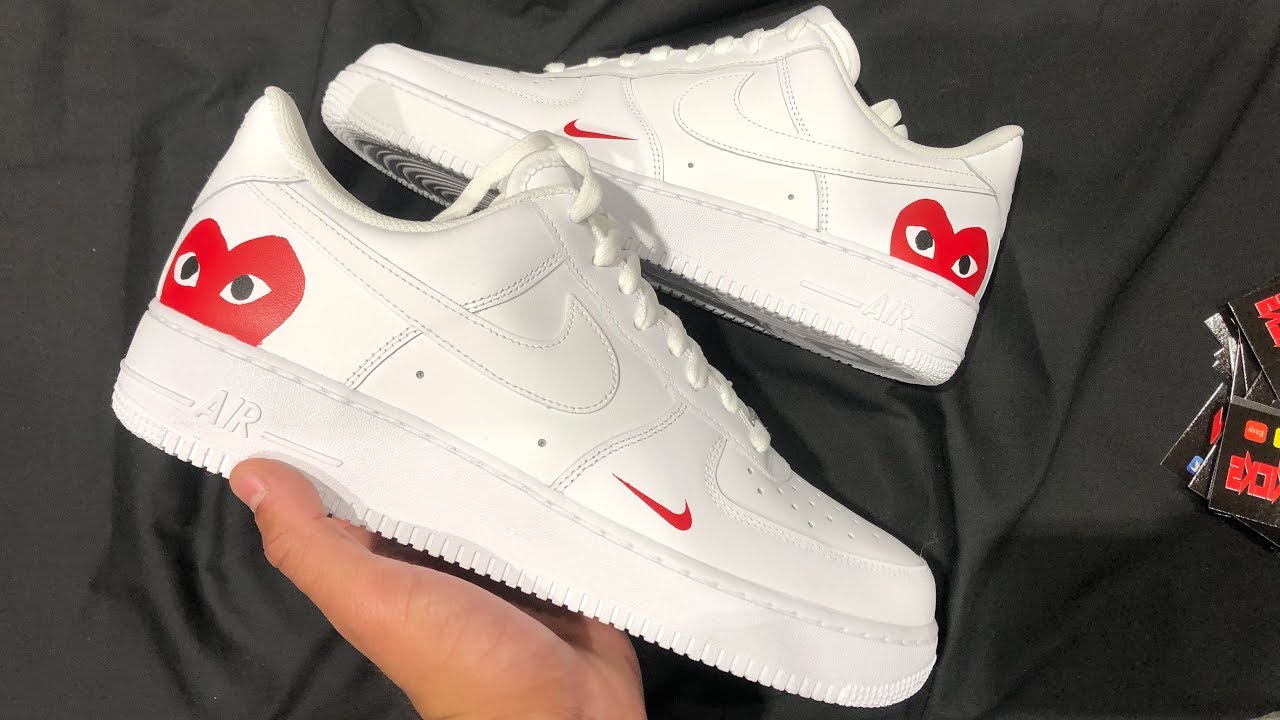 nike air force 1 x comme des garcons red custom