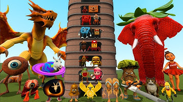 TALLGRASS VS ALL 3D MEMES BRAINROT FAMILY SPARTAN KICKING in Garry