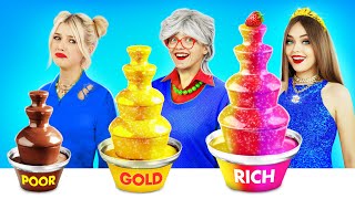 Rich vs Poor vs Giga Rich Girl | Candy &amp; Snacks Food Challenge by RATATA BOOM