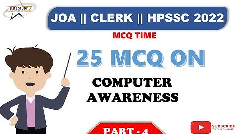 Computer MCQs || Part - 4 || JOA - 965 || HPSCC @EliteStudyOfficial
