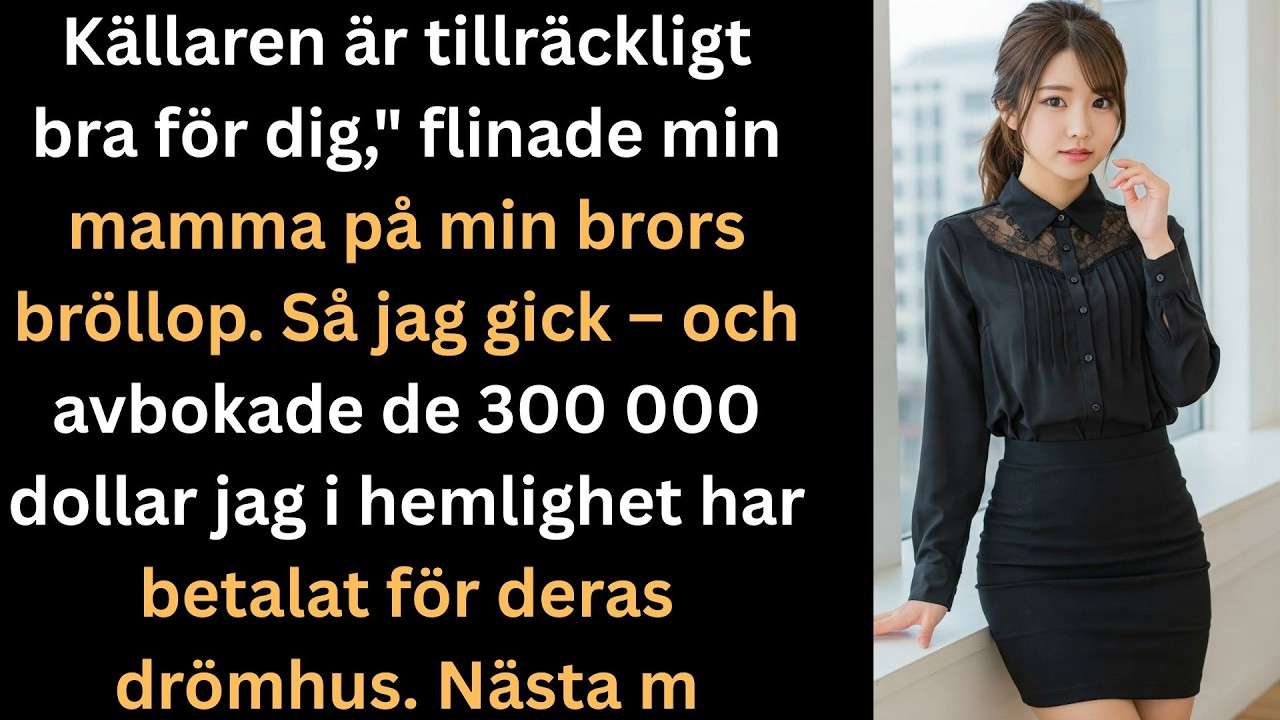 Min mammas röst skar genom källarmörkret: "Källaren är tillräckligt bra för dig." Jag satt på en ranglig stol i min vinröda klänning, omgiven av mögliga lådor, medan min brors bröllopsfest pågick...