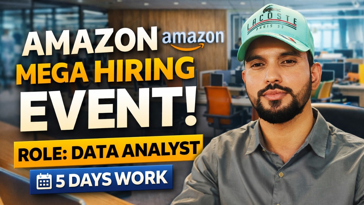 👉 🚀 AMAZON MEGA HIRING 💼 DATA ANALYST 📊 5 DAYS WORK ⚡ - YouTube