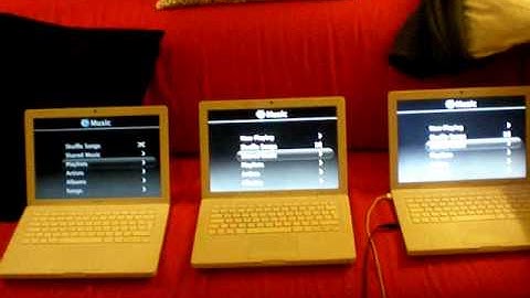 Front Row on three MacBooks