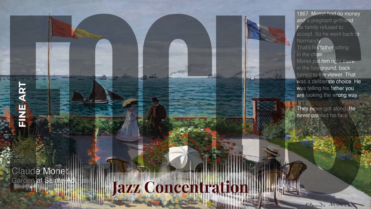Focus - Jazzy Concentration with Fine Art | Monet · Garden at Sainte & others