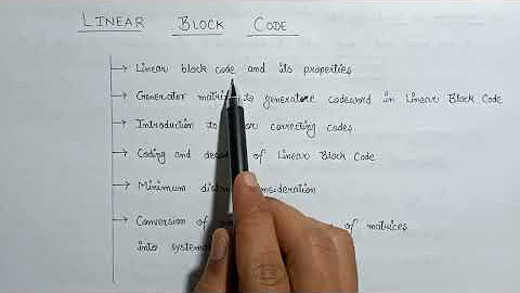 Linear Block Codes - YouTube