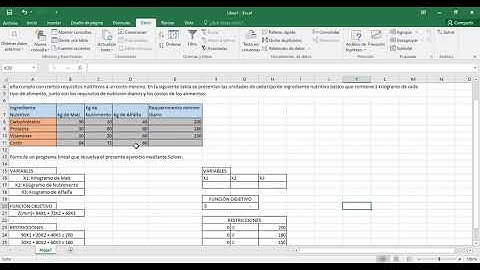 Ejercicio Programción lineal con 3 variables Solver Mateo Barros