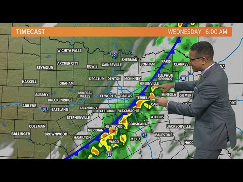 DFW Weather: Tracking severe storm chances Wednesday morning - YouTube
