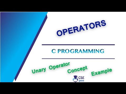 Operators in C - Unary Operator | Basic Concepts of C Programming | Lec ...