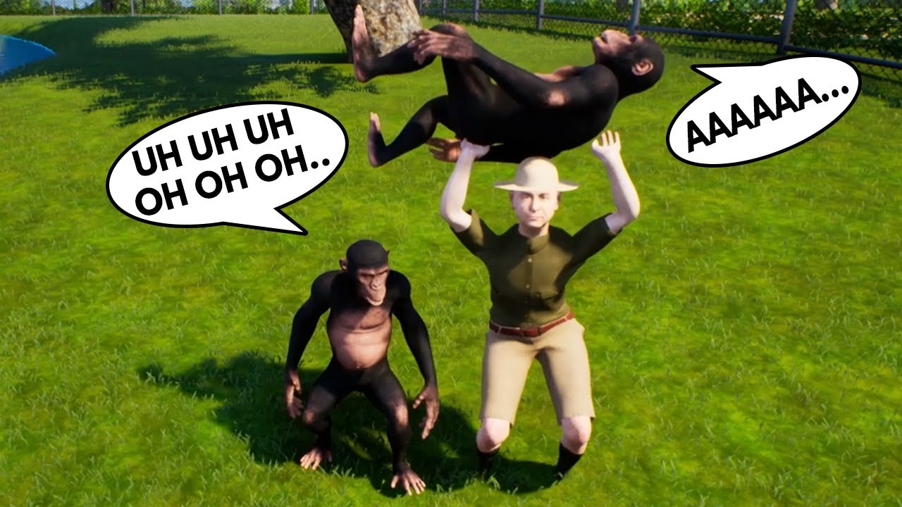 2 SILLY MONKEYS MAKING A MESS IN THE ZOO AND ZOOKEEPER TRIES TO STOP THEM in ZOOKEEPER SIMULATOR