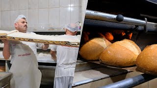 Amazing bakery selling 7000 breads a day! How to make Turkish bread Turkish Street Food Bread Recipe