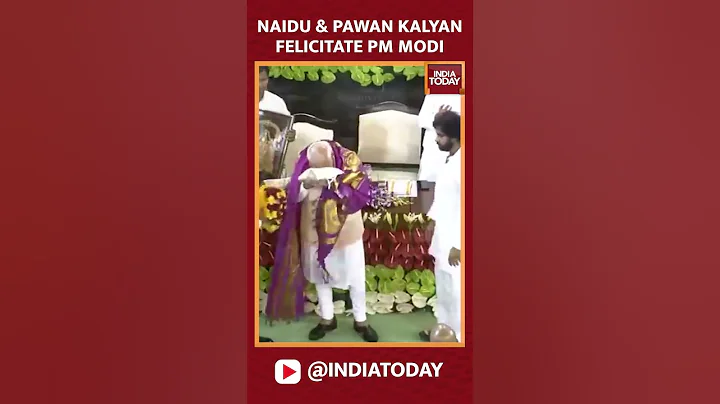 Chandrababu Naidu & Pawan Kalyan Felicitate PM Modi At The NDA Parliamentary Party Meeting