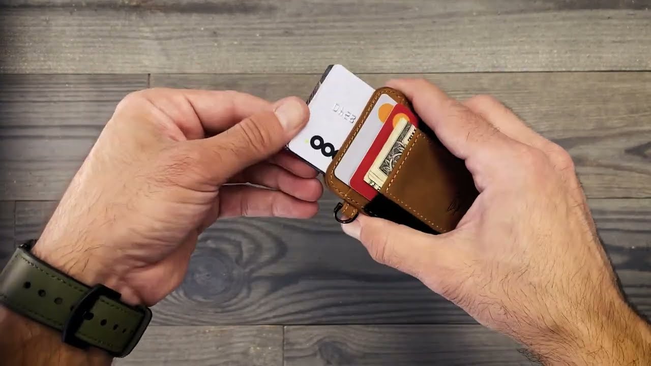 Tan Vintage, Vertical Credit Card Wallet