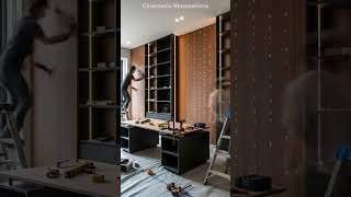 Rough Room to Executive Luxury Home Office | Cinematic Renovation #shorts #viralshorts