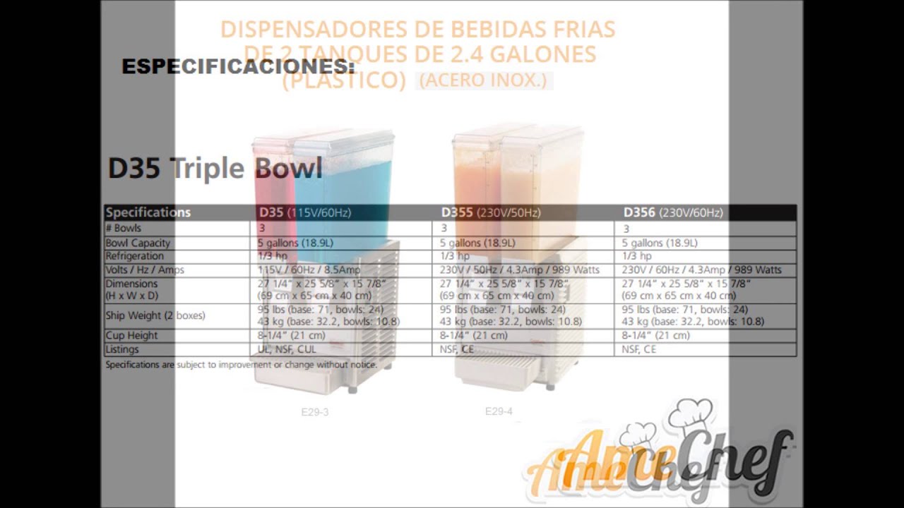 DISPENSADOR DE BEBIDAS MARCA CRATHCO