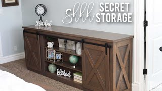 Sliding Barn Door Console Table With