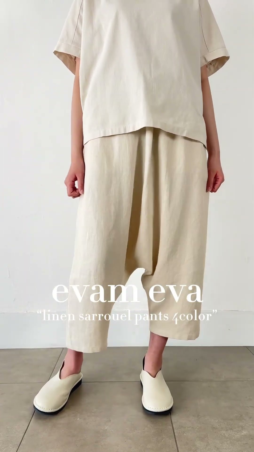 2025春夏】evam eva(エヴァムエヴァ) linen sarrouel pants