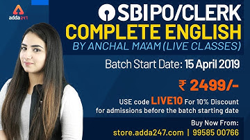 SBI PO/Clerk Complete English Batch By Anchal Ma