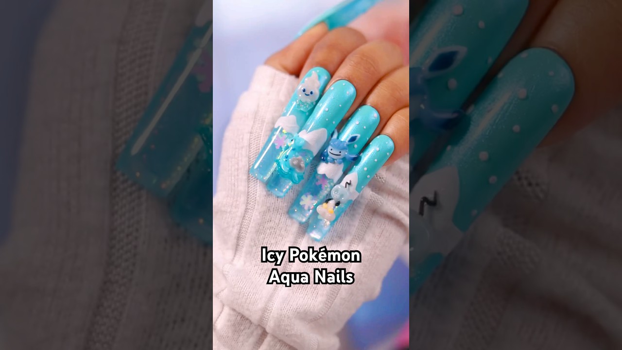 Icy Pokémon Aqua Nails ❄️ 