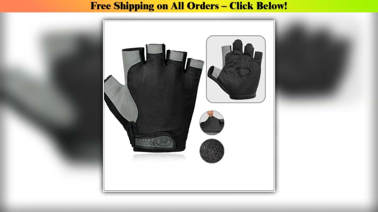 Gym Gloves Fingerless Gloves Anti-Slip Shock-Absorbing Breathable Gloves Sports Gloves for