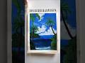 Easy Tropical Beach Painting for Beginners! 🥥 Step by Step Acrylics #art #painting #shorts