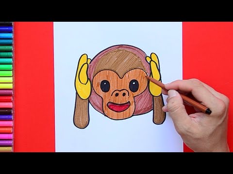 How to draw Hear No Evil Monkey Emoji 🙈🙉🙊 - YouTube