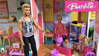 Barbie and Ken Story: Barbie Pet Hotel with Barbie Sister Chelsea, Lost Puppy, Barbie Puppy Bath