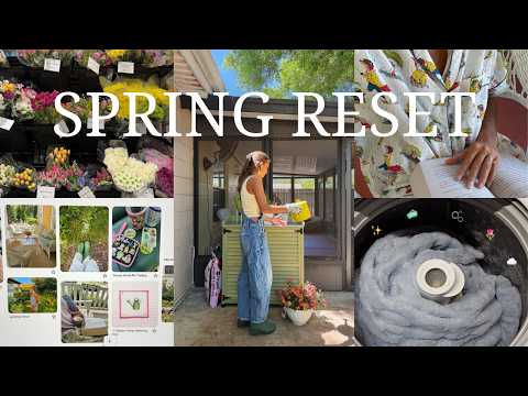 spring reset 🌷 cleaning motivation, new hobbies, spring vision board, & clothing haul