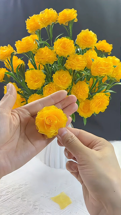DIY ribbon yellow rose flowers#handmade #handmadegifts #flowers #gift #ribbon #rose #handmadecraft