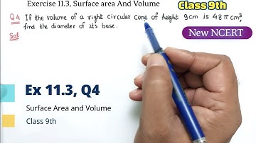 Ex 11.3 Q4 class 9 Maths New NCERT ch:11 Surface Areas and Volumes | Ex 13.7 q4 class 9th