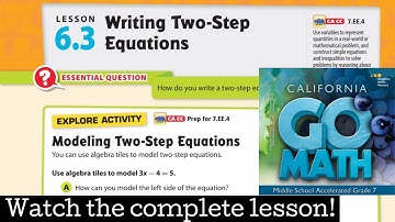 Lesson 6.3 Writing Two-Step Equations