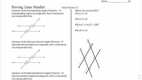 Geometry 3.3 Notes Proving Lines Parallel