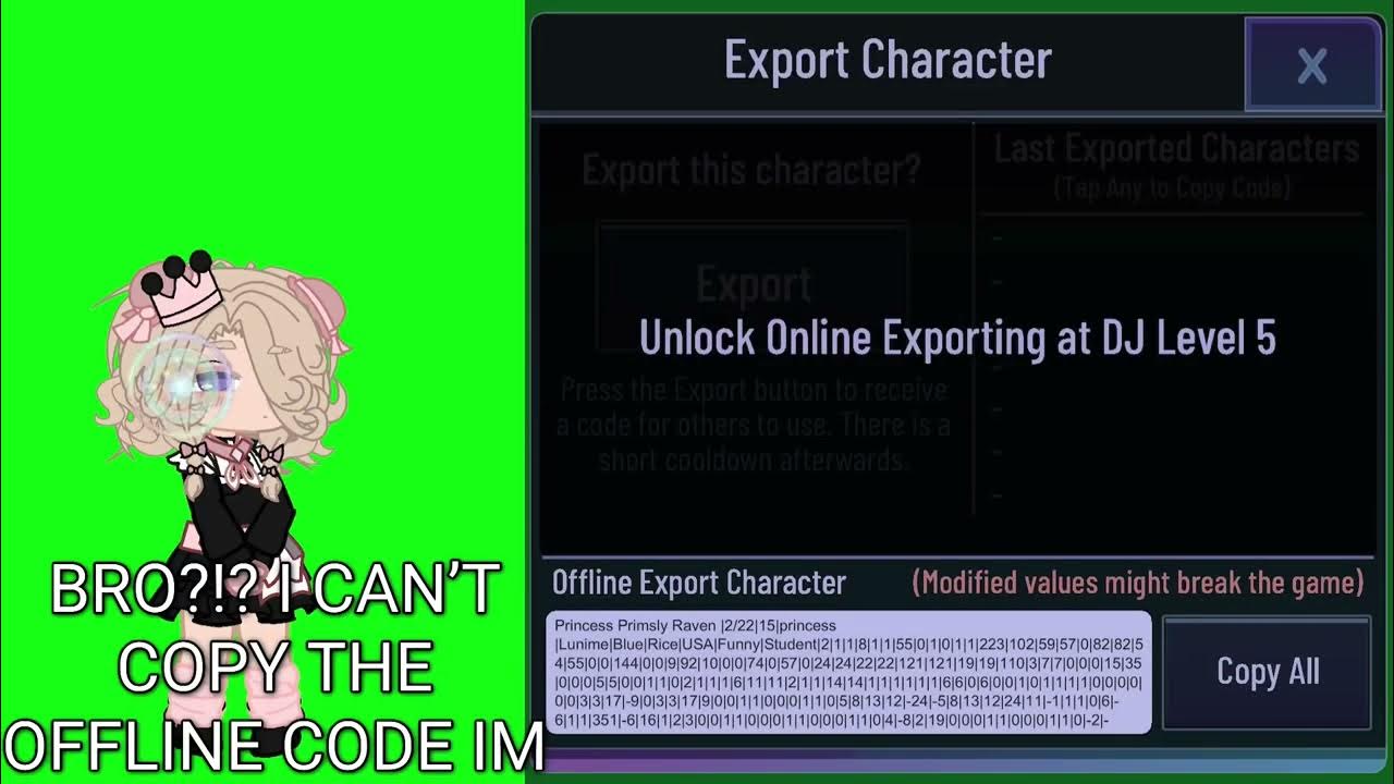 Give me your offline export codes 😩✌️ : r/GachaClub